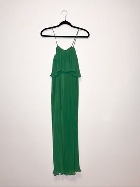 Zara Emerald Green Pleated Jumpsuit